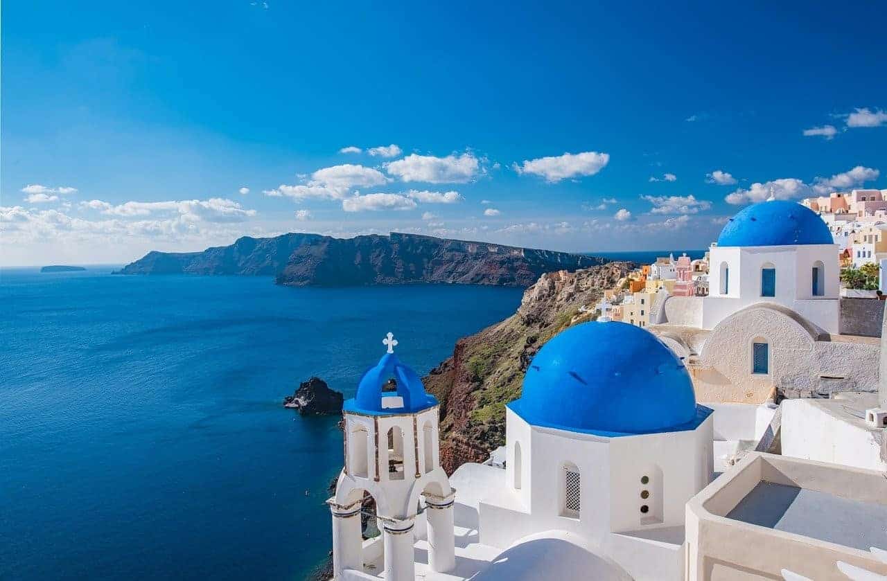 Santorini Blue Domes