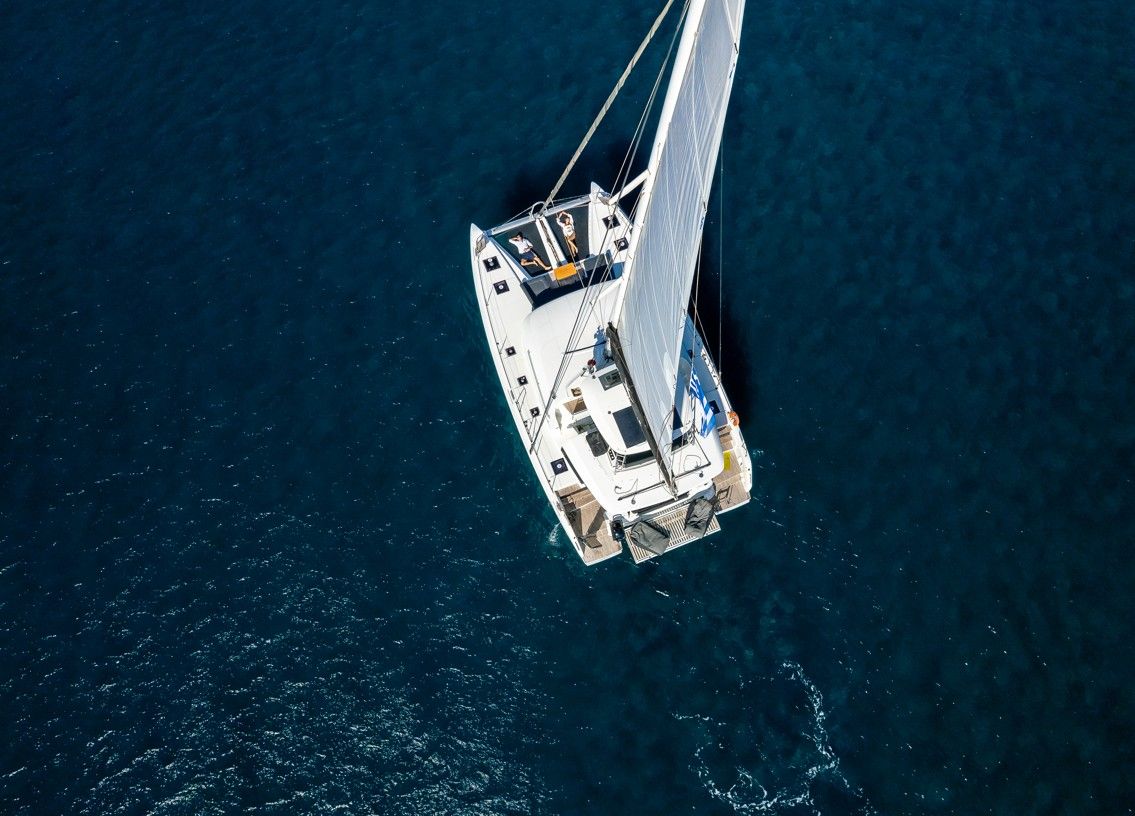 Lagoon 50 catamaran sailing in the Ionian — Aqua Star